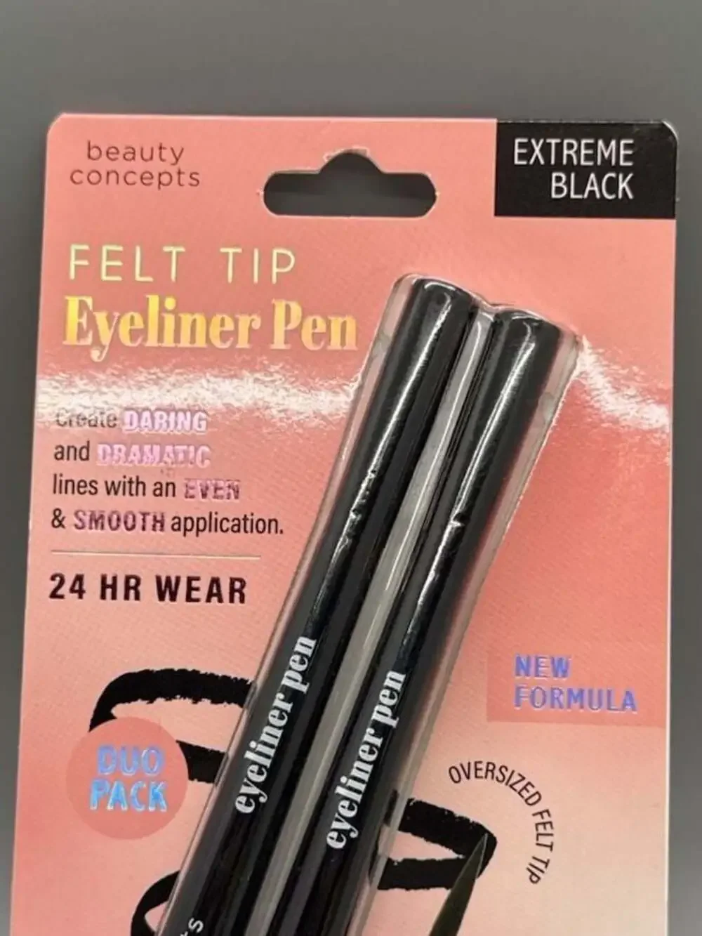 Beauty Concepts Felt Tip Eyeliner Pen 2 Pack Extreme Black Cat Eye Winged NEW